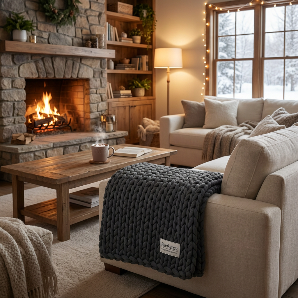 Knitted Weighted Throw